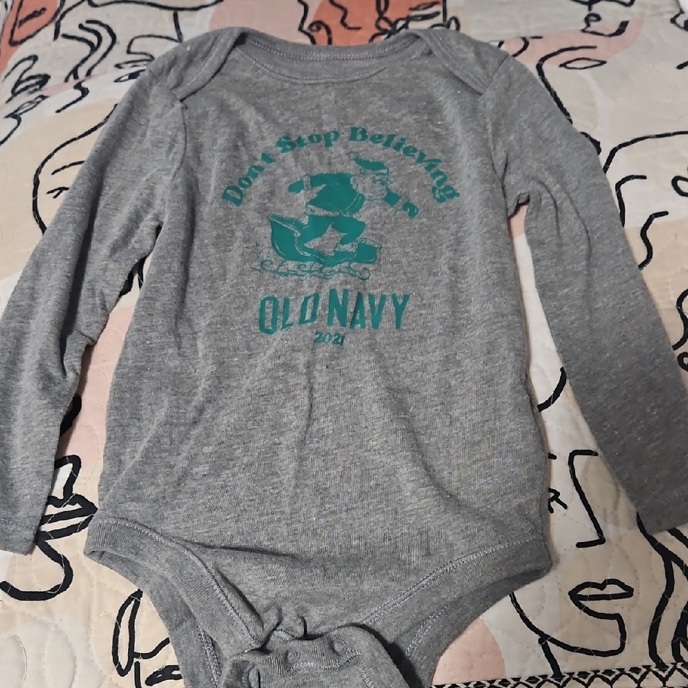 Old Navy Gray and Teal Kids Bodysuit